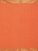 Orange Cotton Saree with Jute Design on the Body without Border - Diadem