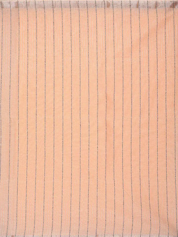 Light Orange Cotton Saree with Jute Design on the Body and without Border - Diadem