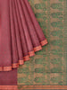 Purple Cotton Saree with Design Motif on the body and Thread Border - Diadem