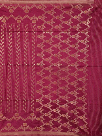 Wine Semi Tussar Silk Saree with Arrow Design on the Body with Designed Border - Diadem