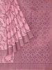 Pink Semi Tussar Silk Saree with Floral Prints on the body and Printed Border - Diadem
