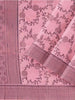 Pink Semi Tussar Silk Saree with Floral Prints on the body and Printed Border - Diadem