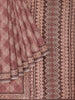 Brown Jute Cotton Saree with Checks Design on the body and Printed Border - Diadem