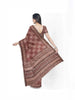 Brown Jute Cotton Saree with Checks Design on the body and Printed Border - Diadem