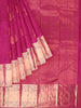 Dark Pink Pure Kanchipuram Pattu Saree with Peacock Motif on the body and Zari Border - Diadem