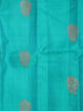Teal Blue Pure Kanchipuram Bridal Silk Saree with Tree Motif on the Body and Zari Border - Diadem