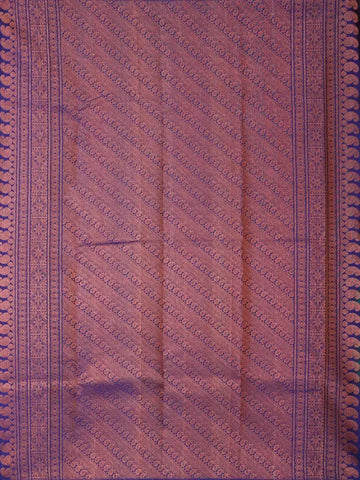 Teal Blue Pure Kanchipuram Bridal Silk Saree with Tree Motif on the Body and Zari Border - Diadem