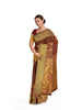 Brown Pure Kanchipuram Bridal Silk Saree with Paisley Motif on the body and Dense Zari Border - Diadem
