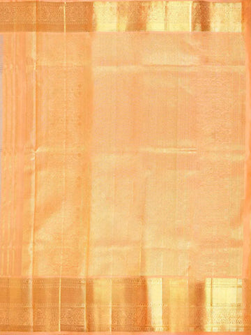 Sky Blue Pure Kanchipuram Silk Saree with Floral Designs on the Body and with Contrast Broad and Small Border - Diadem