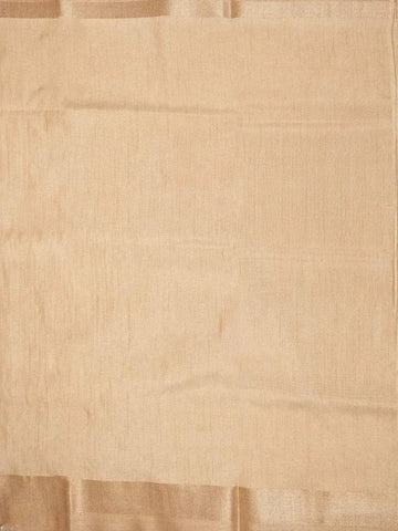 Beige Tussar Silk Saree with Floral designs on the Body and with Designed Border - Diadem