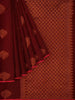 Maroon Silk Cotton Saree with Design Prints on the body and without Border - Diadem