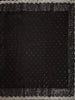 Black Organza Saree with Embroidery Design on the Body and with Designed Scalloped Border - Diadem
