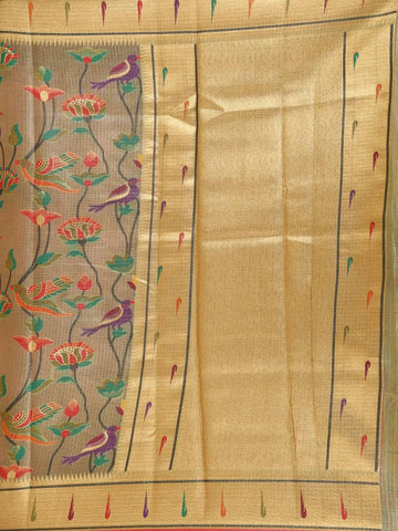 Light Green Banarasi Saree with Fancy Design on the Body with Matching Border - Diadem