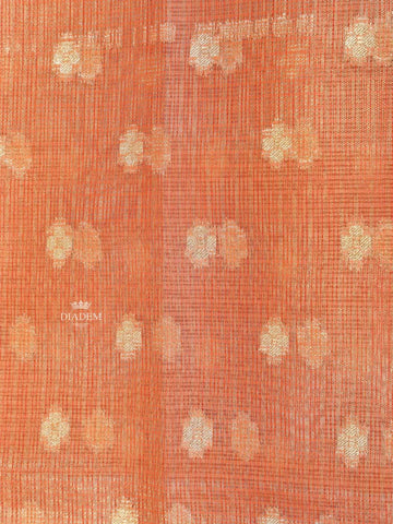 Peach Banarasi Saree with Zari Butta on the Body with Designed Border - Diadem