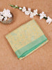 Pista Green Semi Banarasi Saree with Floral Designs on the body and Thread Border - Diadem