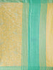 Pista Green Semi Banarasi Saree with Floral Designs on the body and Thread Border - Diadem