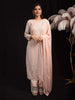 Peach Silk Floral Embroidery Straight Cut Salwar Suit for Women - Diadem