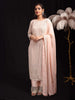 Peach Silk Floral Embroidery Straight Cut Salwar Suit for Women - Diadem