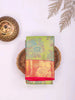 Light Green Pure Kanchipuram Bridal Silk Saree with Floral Motif and Zari Border - Diadem