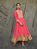 Queen Pink Floral Printed Synthetic Salwar Suit - Diadem