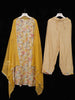 Mustard Yellow Crepe Straight Cut Salwar Suit Adorned with Floral Prints, paired with Dupatta - Diadem