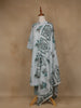 Sky Blue Floral Design Printed Cotton Salwar Suit - Diadem
