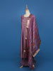 Light Purple Floral Designed Cotton Anarkali Salwar Suit - Diadem