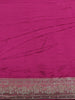 Wine Solid Design Satin Saree with Mirror Work & Heavy Zari Embroidered Border - Diadem