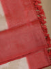 Ivory White with Red Shaded Border Fancy Kerala Silk Saree - Diadem