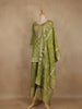 Light Green Geometric Design Semi Silk Palazzo Salwar Suit with Dupatta