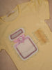 Yellow Cotton Half Sleeve T-Shirt with 3D Flowers and Bow Designs for Girls - Diadem