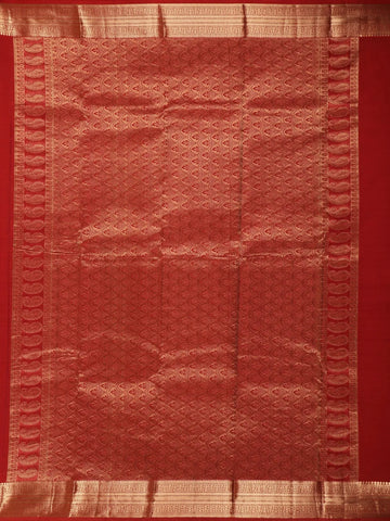 Red Peacock Motif Pure Kanchipuram Silk Saree - Diadem