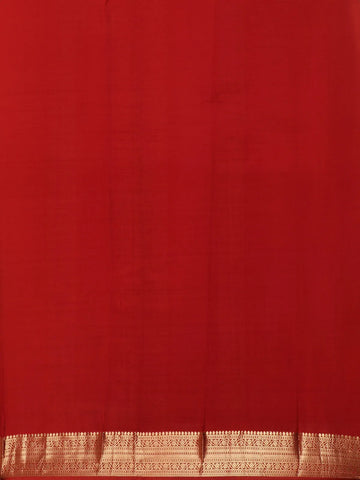 Red Peacock Motif Pure Kanchipuram Silk Saree - Diadem