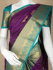 Dark Purple Floral Motifs Art Silk Saree - Diadem