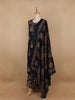 Black Floral Designed Cotton Salwar Suit - Diadem