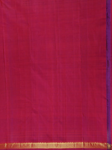 Bright Orange Floral Design Kanchipuram Silk Saree - Diadem