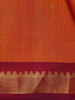 Bright Orange Floral Design Kanchipuram Silk Saree - Diadem