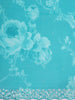 Turquoise Green Organza Saree with Floral Prints on the body and Sequins Border - Diadem