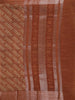 Rust Orange Chanderi Silk Saree with Checks and Stripes on the Body with Zari Border - Diadem