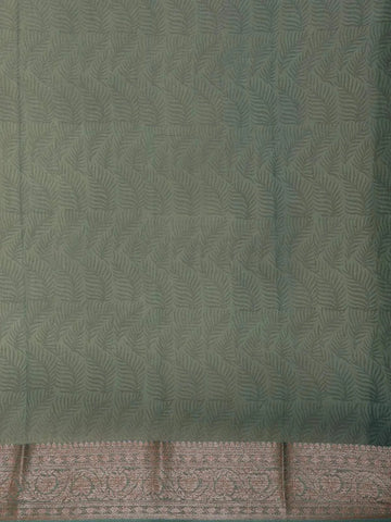 Brown Chanderi Silk Saree with Oval Geometric Design on the Body with Contrast Border - Diadem