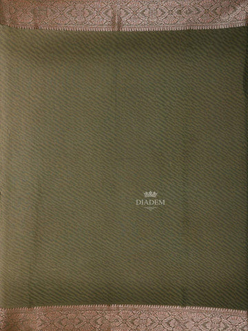 Burgundy Chanderi Silk Saree with Peacock and Floral Prints on the Body with Designed Border - Diadem