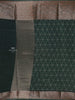 Dark Green Chanderi Silk Saree with Dotted Diamond Design on the Body with Designed Border - Diadem