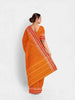 Orange Kanchi Cotton Saree with Thread Butta on the body and Contrast Zari Border - Diadem