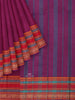Purple Kanchi Cotton Saree with Thread Butta on the Body and Contrast Thread Border - Diadem