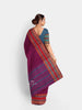 Purple Kanchi Cotton Saree with Thread Butta on the Body and Contrast Thread Border - Diadem