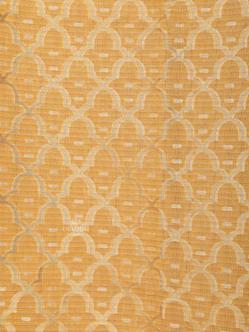 Yellow Art Silk Saree with Scalloped Arch Design on the Body with Matching Designed Border - Diadem