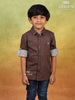 Navy Blue Cotton with Printed Full Sleeve Shirt - Diadem