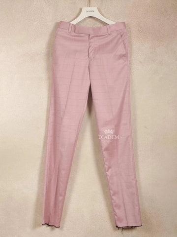 Light Pink Cotton Blend Coat Suit Paired with Matching Tie - Diadem