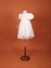 Sandal and Light Pink Net Gown with Puff Sleeves - Diadem