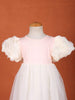 Sandal and Light Pink Net Gown with Puff Sleeves - Diadem